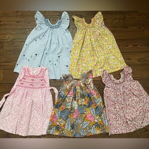Handmade Liberty London style girl dresses, smocked, 100% cotton
